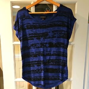 Rock & Republic Blue and Black Sleeveless Tee. Size Medium